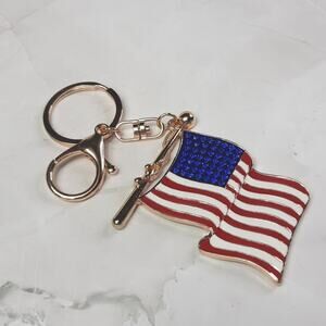 Waving American Flag Keychain